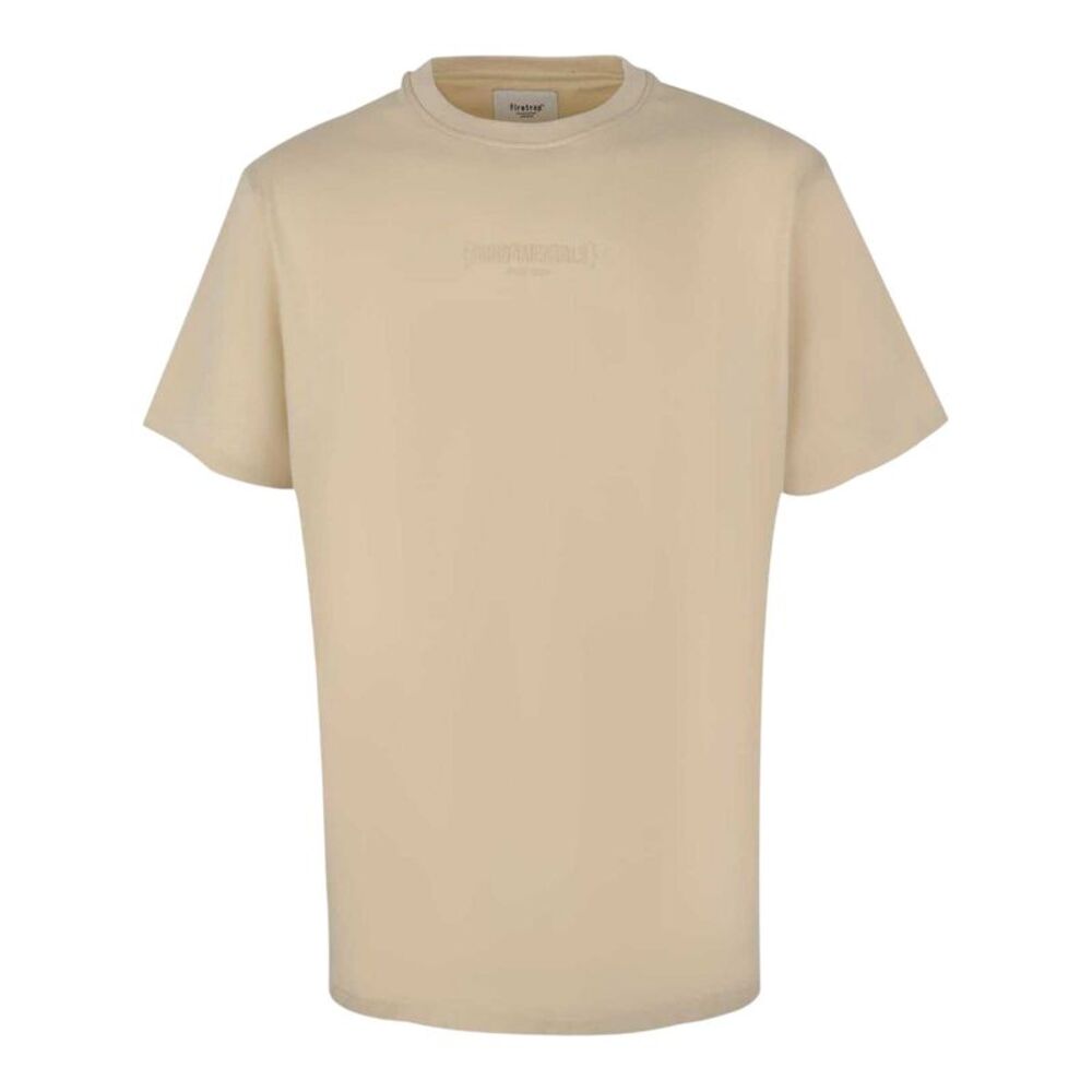 Firetrap Mens Puff Print Oversized T-Shirt / Ecru